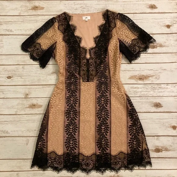 Revolve X LPA Black and Cream Lace Dress Size Small Revolve X LPA Black and Cream Lace Dress Size Small